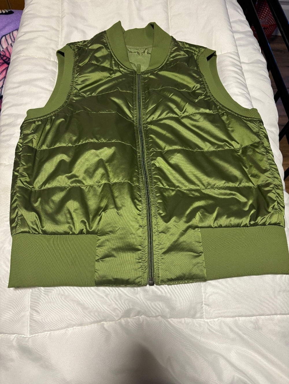 lululemon athletica Olive Green Quilted Sleeveless Bomber Vest